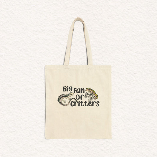Big Fan of Critters - Cotton Canvas Tote