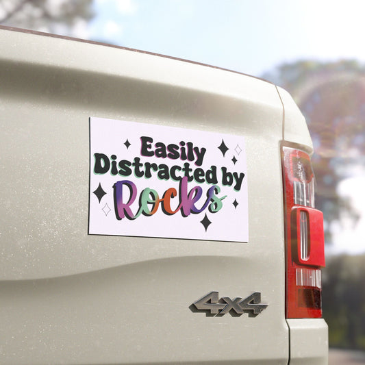 Easily Distracted by Rocks - Car Magnet