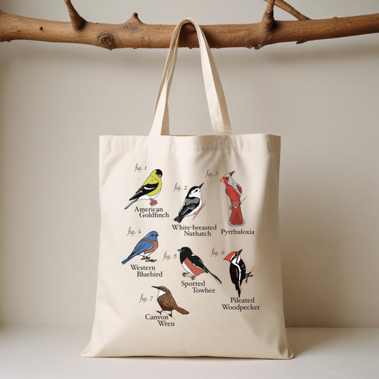 Bird Identification - Cotton Canvas Tote Bag